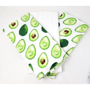 Green Avocado Kitchen Tea Hand Towels (Set of 3)